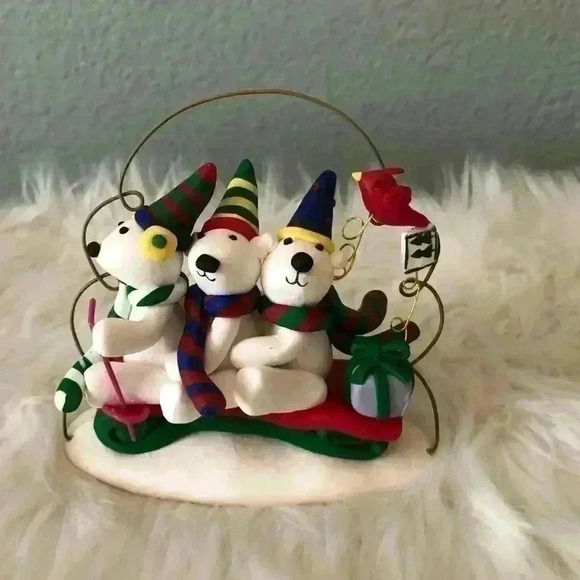 kirkland christmas polar bears cardinal christmas ornament - Picture 2 of 7
